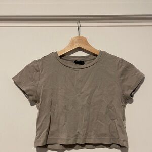 Dynamite Taupe Crop Top